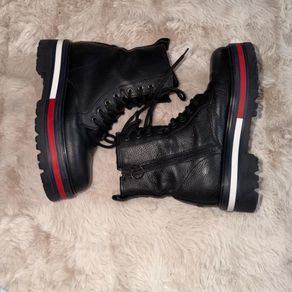 Tommy Hilfiger Chunky Platform Lace-up ankle Flag Outsole Real Leather Lace Up Boots Size 6/39