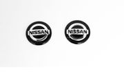 2x Nissan Car Key Fob Replacement Badges (14mm) Premium Black &amp; White Emblem Stickers Fob Badge Emblem Sticker Decal