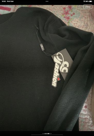 jumper black long statement jumper with fur sides detail and side slits cc fashion l/xlarge