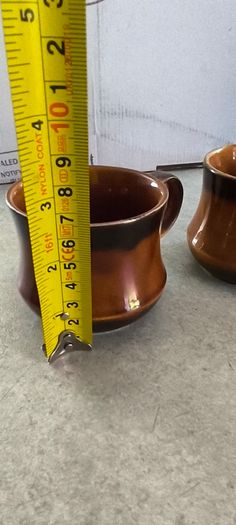 2 Brwon cup  vintage piece of Celtic Ennis earthenware pottery made in the Republic of Ireland.