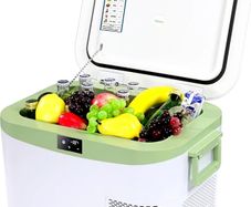 12.8L Car Fridge Freezer Portable Compressor Cooler, 12V/24V DC & 100 240V AC Mini Refrigerator for Camping, RV, Truck, Boat, Travel, Picnic, Home Use