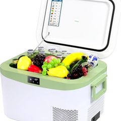 12.8L Car Fridge Freezer Portable Compressor Cooler, 12V/24V DC & 100 240V AC Mini Refrigerator for Camping, RV, Truck, Boat, Travel, Picnic, Home Use