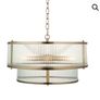 free double tier glass Pendant light -needs some repair Image 3