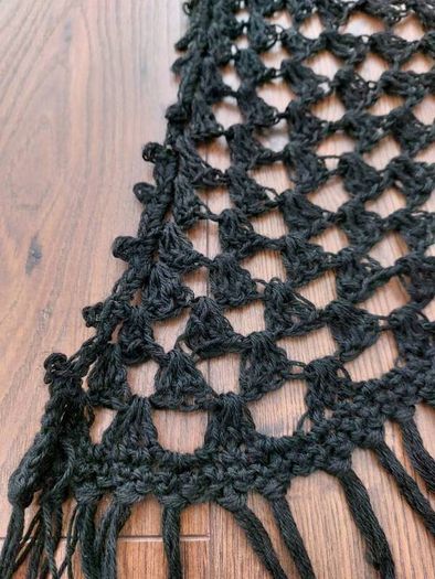 Hand kneated- black scarf