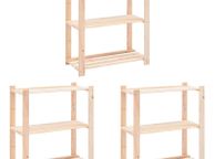 main image for ad 3-Tier Storage Racks 3 pcs 80x38x90 cm Solid Pinewood 150 kg