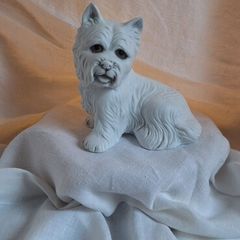White  Ceramic West Highland  Dog Figurine