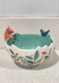 House of Disaster Secret Garden Fox & Bird Porcelain Bowl