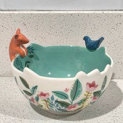 House of Disaster Secret Garden Fox & Bird Porcelain Bowl