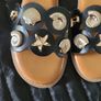Ladies Black and Gold  sandals Size 37/4 Image 2