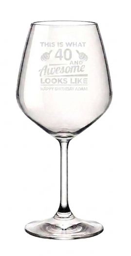 Personalised 40th Birthday Wine Glass