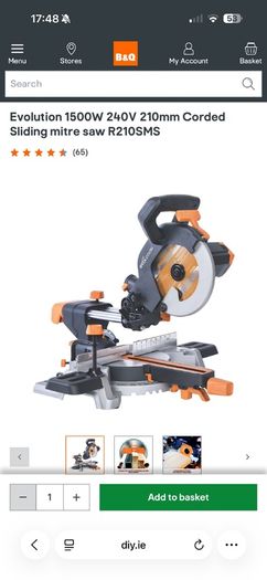 Mitre Saw Evolution 1500W 210mm cordes