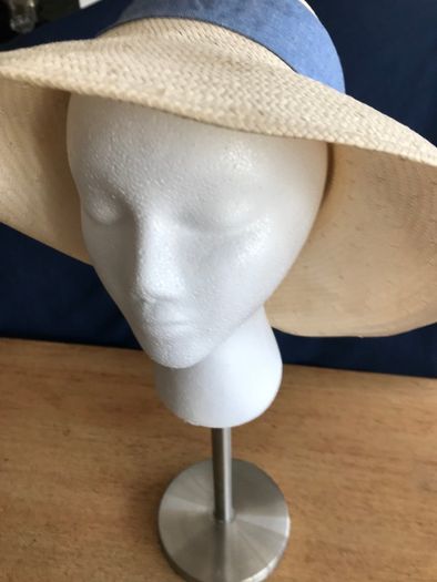 Cream with Blue Band Hat