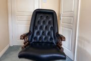 Vintage Chesterfield Leather Executive Swivel Captain Chair
