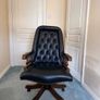 Vintage Chesterfield Leather Captains Chairs Image 2