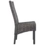 Dining Chairs 4 pcs Brown Kubu Rattan and Mango Wood Image 4