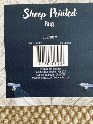 Brand-new Beige Sheep Printed Rug 60x90cm