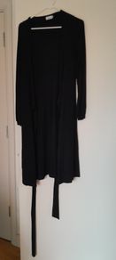 Cardigan, long, black, with ties