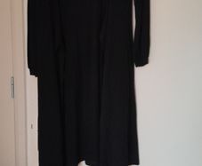 Cardigan, long, black, with ties