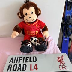 Liverpool FC teddy and anfield road sign