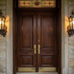 Solid brass wall door lantern