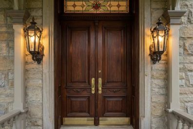 Solid brass wall door lantern