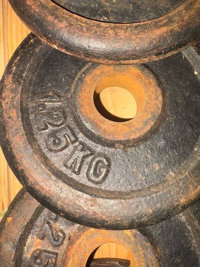 Cast Iron Dumbbell Set + Plates + Spinlock Bars