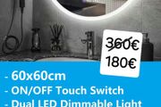 LED Bathroom Mirror Speakers Antifog 60cm Dual LED