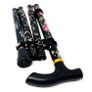 Folding Walking Stick, Black Floral Image 2