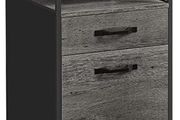 Filing cabinet with 2 drawers, mobile office cabinet with wheels, mobile pedestal, open compartment, hanging files, stable steel frame, industrial design, anthracite gray-black
