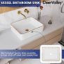 White Ceramic Rectangular Countertop Sink 48x37x14cm Countertop Basin, Cloakroom Lavatory Vanity, High Gloss Finish, Stain Resistant, Easy Clean Ceramic Image 5