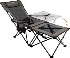 Camping Chairs Folding Reclining Portable Chair with Cup Holder Detachable Side Table and Carry Bag (FREE SHIPPING)