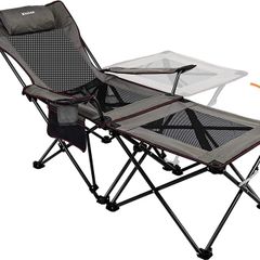 Camping Chairs Folding Reclining Portable Chair with Cup Holder Detachable Side Table and Carry Bag (FREE SHIPPING)