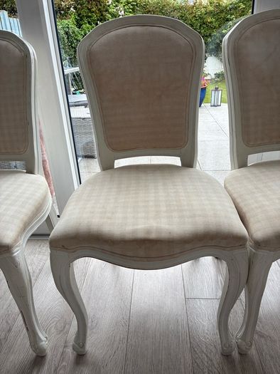 Cream Rustic Dining table and chairs