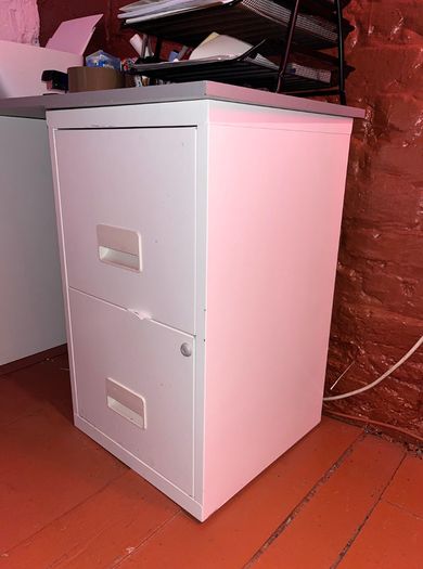 Cream Two Drawer Filing Cabinets