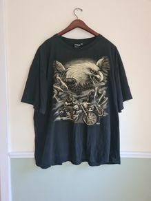 Vintage WILD motorbike biker t shirt Single stitch Size 3XL skulls Eagle motorcycles