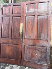 2 pairs of large mahogany double doors
