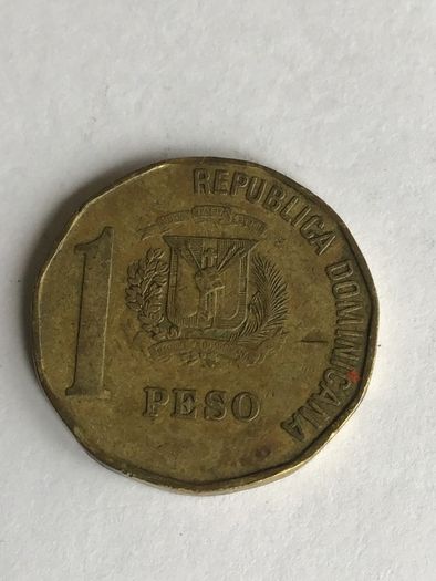 1991 Dominican Republic coin 1 Peso
