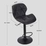 Bar Stools Set of 2 Bar Chairs,Modern Height Adjustable Kitchen Stools With Backs, Swivel Faux Leather Kitchen Island Chairs(All Black) Image 3