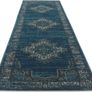 Vintage Vega, Rug, Modern carpets, 80 x 300 cm, Rectangular, Low, Living Room, Dining Bedroom, Kitchen, Hallway, Dry Clean Only, oeko_tex_100, Dark Blue Turquoise Image 4