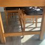 Solid oak dining table and 8 chairs with storage drawers Image 6