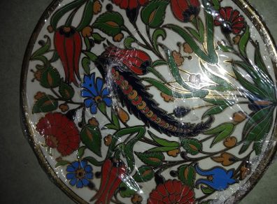 NCFITOU Bon china dish 24 k gold hand made in Greece  wall hanging plat.