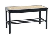 Black Rattan Bench Ottoman