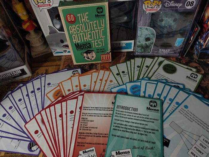 The Absolutely Authentic Mensa Test ! 70th Anniversary Puzzle Tests ! 52 Cards ! 2016 ! Mensa