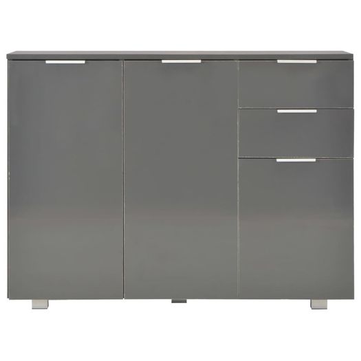 Sideboard High Gloss Grey 107x35x76 cm