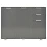 Sideboard High Gloss Grey 107x35x76 cm Image 3