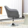Swivel Lounge Chair with Lumbar Cushion Height Adjustable Dark Grey Metal Base Image 3