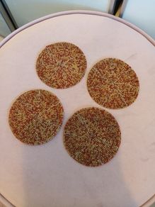 Set of 4 beaded coasters