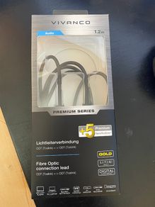 Vivanco Optical Toslink to Toslink Premium Connection Cable 1.2m FREE DELIVERY