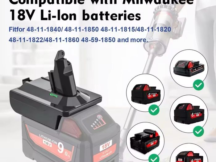 18V Lithium Battery Adapter for Dyson V6 V7 V8 Series To for Makita/Dewalt/Milwaukee Converter Vacuum Cleaner ToolDC58/SV11/SV10