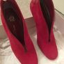 Raspberry red suede shoes Image 2